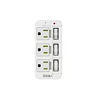 【安全達人】3開3插3P 分接器(壁插) R-53LC