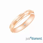 【Just Diamond】18K玫瑰金鑽石戒指 真愛約定 對戒_(寬)男戒(港圍) 20 玫瑰金