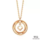 【點睛品】亮片幸運草 18K玫瑰金項鍊