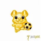 【Just Gold 鎮金店】躍動生肖 黃金串珠(狗-足球)