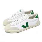 Veja 德訓鞋 Volley Canvas 女鞋 白 綠 麂皮 帆布 拼接 低筒 休閒鞋 VO0103525A