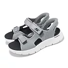 Skechers 涼鞋 Go Walk Flex Sandal-Easy Entry?Slip-Ins?男鞋 灰 藍 避震 涼拖鞋 229210GYNV 28cm GRAY/NAVY