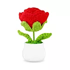 O’Pretty 歐沛媞 手作針織花盆栽(玫瑰)(5.3X5.3X13cm)-多色可選 紅