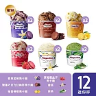 【Haagen-Dazs 哈根達斯】法式驚艷馬卡龍迷你杯12入組(全新口味香草藍莓馬卡龍甜蜜上市)