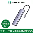 【綠聯】十合一Type-C集線器 10Gbps高速傳輸版(USB3.0*3+TF/SD+HDMI+VGA+網路+3.5mm音源孔+PD100W)