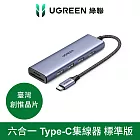 綠聯 六合一Type-C集線器 標準版(USB3.0*3+HDMI+TF/SD HUB)