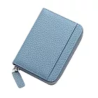 DF Flor Eden -  真皮日系簡約RFID 防盜刷卡套皮夾名片夾風琴卡包-共3色 藍色