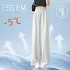【BJ COLLECTION】日系冰絲涼感降溫寬褲BJC40041 FREE 白色