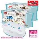 日本LEC 大耳狗純水濕紙巾超值組(造型外盒+濕紙巾80抽x7包)