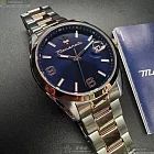 MASERATI瑪莎拉蒂精品錶,編號：R8853151006,42mm圓形玫瑰金精鋼錶殼寶藍色錶盤精鋼金銀相間錶帶