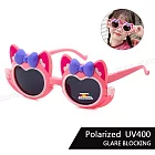 【SUNS】兒童偏光太陽眼鏡 彈力壓不壞材質 可愛貓咪造型墨鏡 寶麗來鏡片 抗UV400 S128 粉紅色