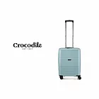 【Crocodile】鱷魚皮件 商務行李箱推薦  PC旅行箱 雙層防盜拉鍊 抗菌內裡 20吋 0111-08720- 鼠尾草綠