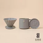 【陸寶LOHAS】花見咖啡杯套組（大） V型濾杯搭配馬克杯 適用V60和蛋糕濾紙  都市灰