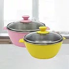 AWANA日式簡約304不鏽鋼泡麵碗-18cm-黃色x1+粉紅色x1