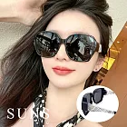 【SUNS】時尚韓版ins大框偏光墨鏡(可套式) 英倫風 超輕量無感太陽眼鏡 男女適用 防眩光 抗UV400
