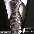 『紳-THE GENTRY』經典紳士商務休閒男性領帶  -橘白變形蟲花紋款