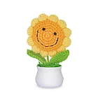 O’Pretty 歐沛媞 手作針織花盆栽-微笑向日葵(9.5X5.5X14.5cm)
