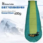 【遊遍天下】台灣製防風防潑水保暖雙拼睡袋 鵝絨睡袋GD600(左開)(1.2KG) F 隨機選色
