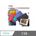ViVO Y38  冰晶系列 隱藏式磁扣側掀皮套 側掀皮套 手機套 手機殼 可插卡 可站立 黑色