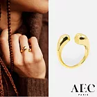 AEC PARIS 巴黎品牌 C型環抱戒指 簡約可調式金色戒指 LARGE RING IRENE
