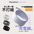 【Photofast】Mag Cable 240W Type-C to Type-C磁吸收納編織快充線 200cm 紫色
