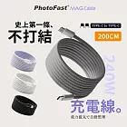 【Photofast】Mag Cable 240W Type-C to Type-C磁吸收納編織快充線 200cm 灰色