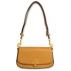 TORY BURCH 雙T-LOGO皮革翻蓋斜背包 駝