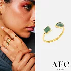 AEC PARIS 巴黎品牌 方形X梨形切割東菱玉 金色可調式戒指 THIN RING KATIA