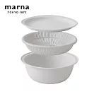 【日本Marna】多功能可微波調理濾碗/盆/盤3件組-21cm(原廠總代理) 灰色
