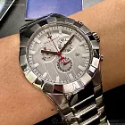 MASERATI瑪莎拉蒂精品錶,編號：R8873603001,44mm圓形銀精鋼錶殼白色錶盤精鋼銀色錶帶