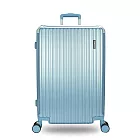 DF travel - 佛羅倫薩 ABS耐磨附杯架TSA內崁式海關密碼鎖 USB 雙排靜音飛機輪20吋行李箱-共4色 湖藍色