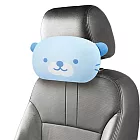 韓國 海獺款 涼感車用枕 消暑 小枕頭 靠枕 鬆緊帶設計 藍色