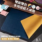 【QiMart】高質感雙面皮革超大滑鼠墊/餐墊(A款)-8入 粉色款