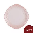 Le Creuset 永恆花蕾系列 圓形淺盤 22cm 貝殼粉 餐盤 造型盤