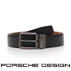 【Porsche Design 保時捷】限量3折 德國頂級小牛皮皮帶 全新專櫃展示品 (黑色 FU5058)