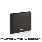 【Porsche Design 保時捷】限量3折 德國頂級小牛皮4卡零錢包皮夾 全新專櫃展示品 (黑色 OBE9903)