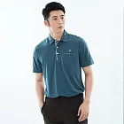 【遊遍天下】男款格紋領抗UV機能短袖POLO衫(GS1012) L 藍綠