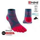 injinji 女 Ultra Run終極系列五趾短襪 M-L 莓果紅