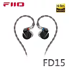 FiiO FD15鋁鎂合金球頂振膜單動圈可換線耳機-曜石黑