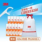 3M 雙線細滑牙線棒超值分享包(420支入x3包組)-共1260支