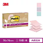 3M Post-it 利貼 狠黏 100%環保再生紙-3x3抽取式便條紙(70張x6本)-三色任選 粉嫩色系