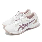 Asics 排球鞋 GEL-Task 4 女鞋 白 紫 緩衝 支撐 室內運動 羽排鞋 亞瑟士 1072A106101