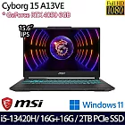 【全面升級】MSI微星 Cyborg 15 A13VE-650TW 15.6吋/i5-13420H/32G/2TB SSD/RTX4050/Win11/ 電競筆電