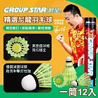 【GROUP STAR】群星精選尼龍羽毛球1筒12入(羽球 練習用羽球 練習球 親子同樂/GS5212)