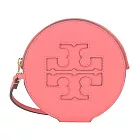 TORY BURCH ELLA BIO 經典LOGO圓形拉鍊卡片/零錢包- 珊瑚粉