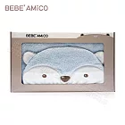 BEBE AMiCO-浣熊連帽開纖速乾浴毯 -藍