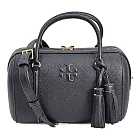 Tory Burch 雙T-LOGO素面皮革兩用包-黑