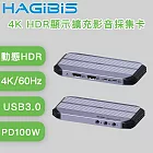 HAGiBiS海備思 適用HDMI 4KHDR顯示擴充器/1080P擴充影音採集卡