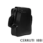 【Cerruti 1881】限量2折 義大利頂級小牛皮側背包肩背包 全新專櫃展示品 (黑色 CEBO07056M)