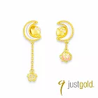 【Just Gold 鎮金店】Hello Kitty薔薇月戀 黃金耳環